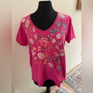 Johnny Was Embroidered Relaxed Tee